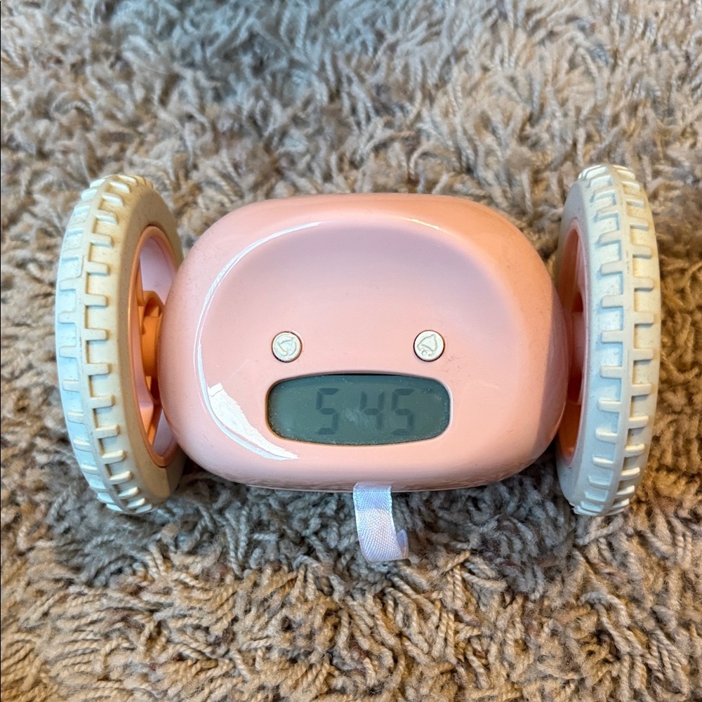 Pink Clocky Rolling Alarm Clock